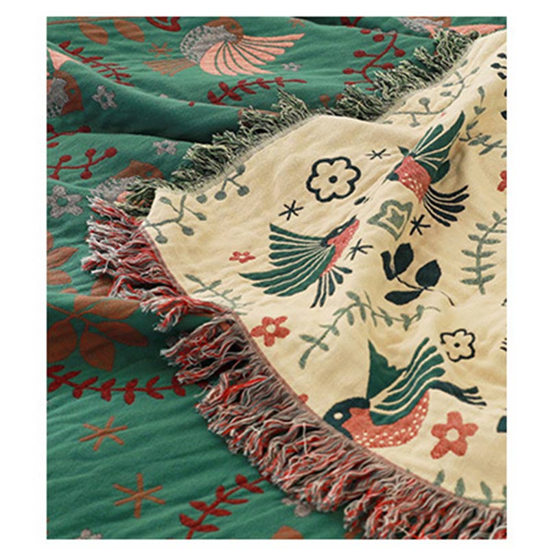 BohoNest Reversible Cotton Blanket – Soft, Decorative Comfort for Any Space