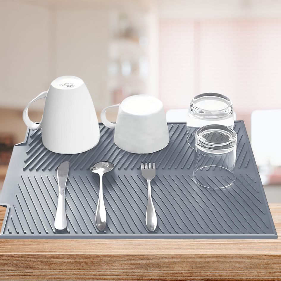 FlexiDrain Premium Silicone Dish Mat for Versatile Kitchen Efficiency
