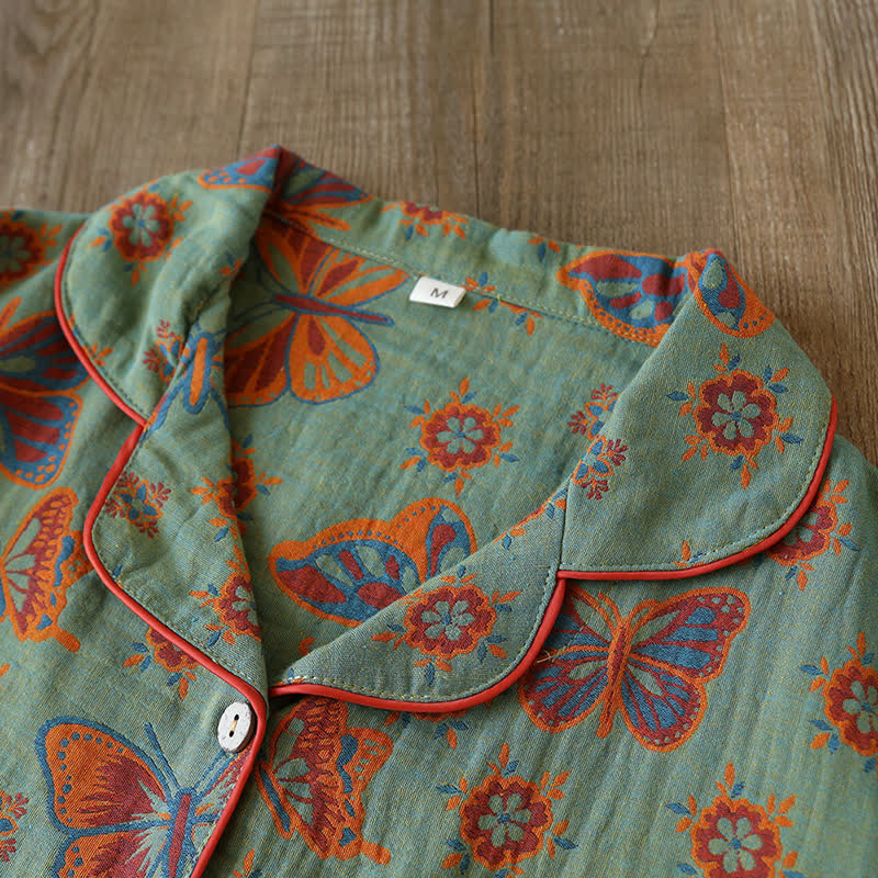 ButterflyWhisper Cotton Loungewear Set – Soft, Lightweight Indoor Comfort