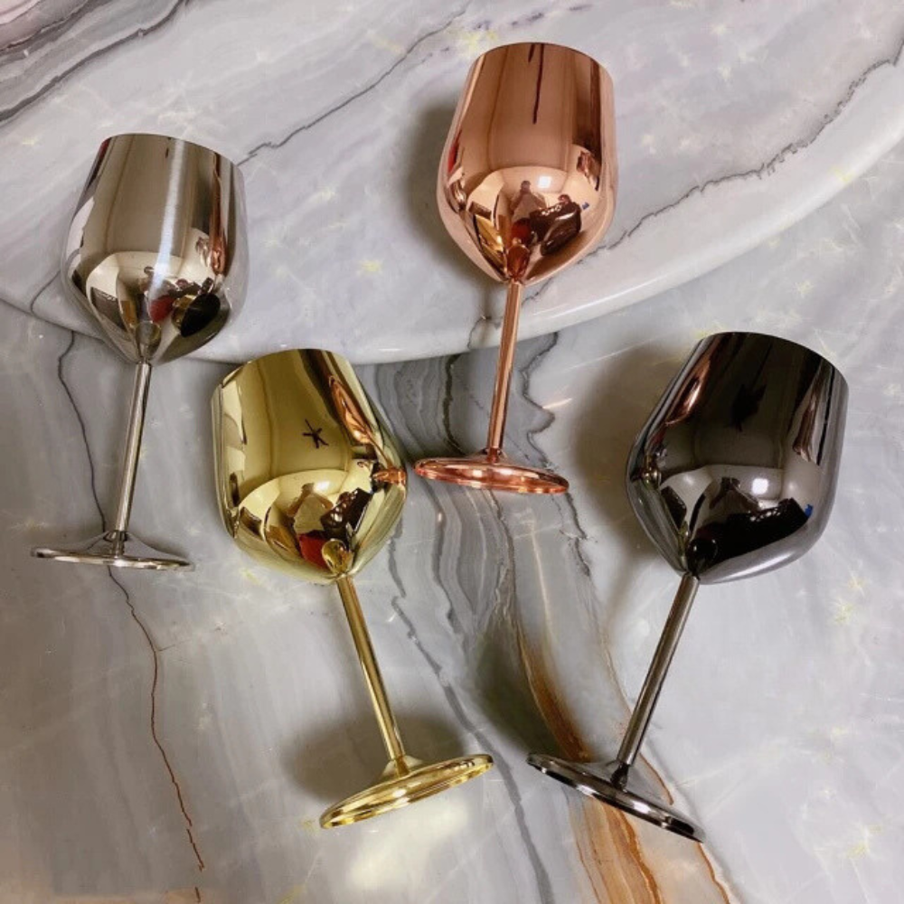 EternaShine Stainless Steel Wine Glass – Durable & Elegant