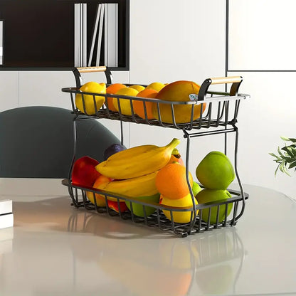 HarvestStack Two-Tier Fruit & Vegetable Organizer – Modern Kitchen Storage