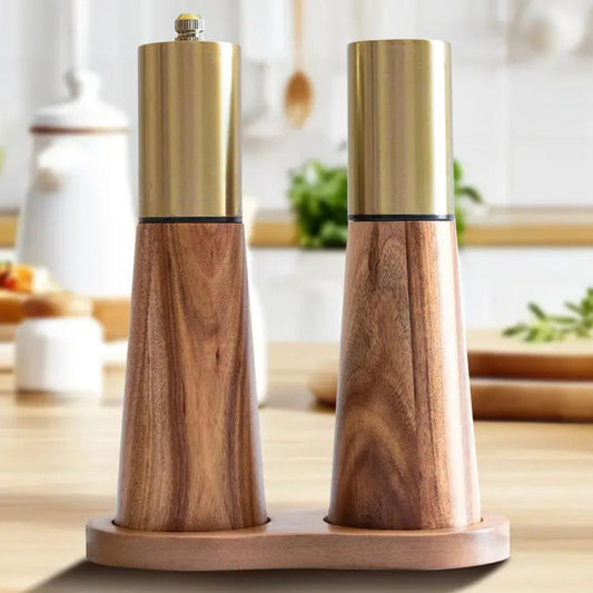 Aromawood Premium Wooden Spice Grinder Set for Fresh Flavours