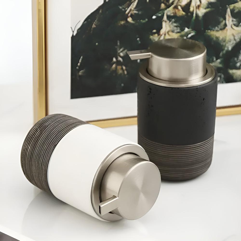 CeramiLux Minimalist Ceramic Soap Dispenser for Modern Bathrooms and Kitchens