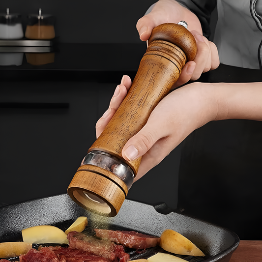 HerbaCraft Oak Spice Grinder – Adjustable & Handcrafted