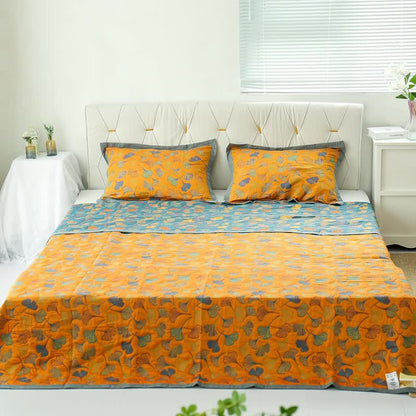 GinkgoLuxe Reversible Cotton Quilt – Elegant Eco-Friendly Comfort