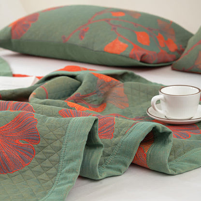 GinkgoGlow Reversible Cotton Quilt – Vibrant, Eco-Friendly Comfort