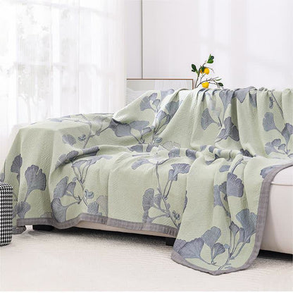 LeafLuxe Reversible Cotton Gauze Quilt – Soft, Eco-Friendly Comfort