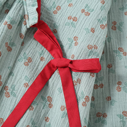 RoseMeadow Cotton Gauze Kimono Pajama Set – Soft, Elegant Comfort