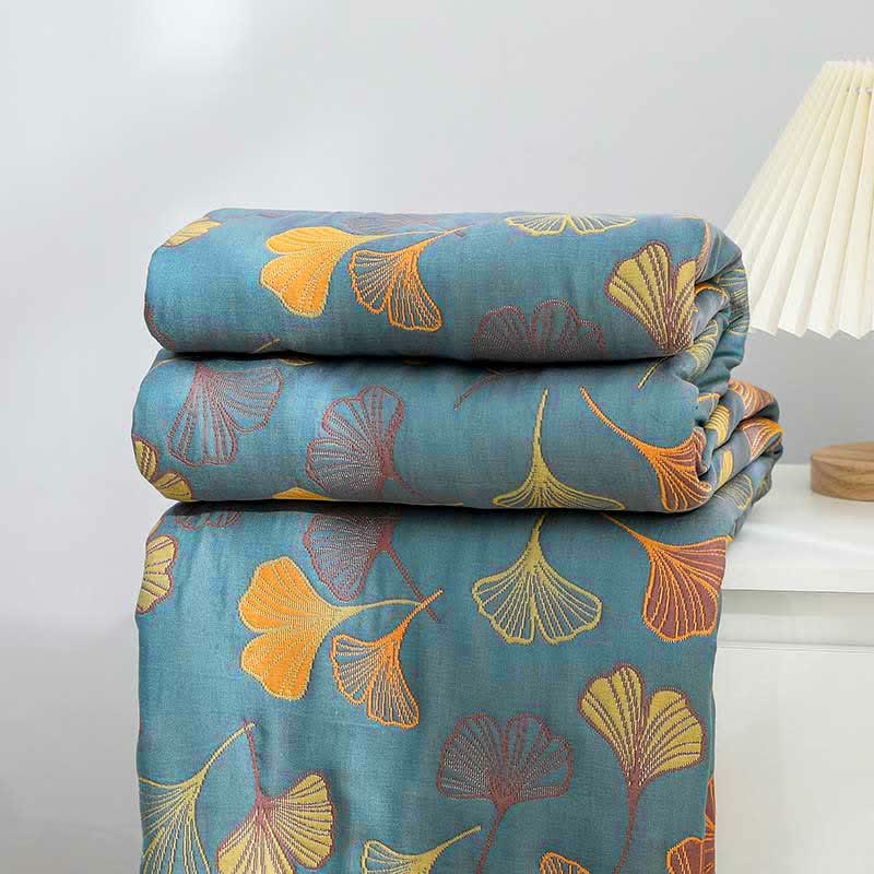 GinkgoLuxe Reversible Cotton Quilt – Elegant Eco-Friendly Comfort