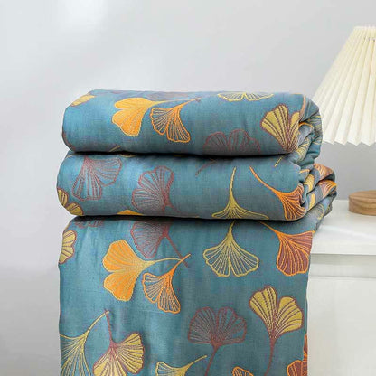 GinkgoLuxe Reversible Cotton Quilt – Elegant Eco-Friendly Comfort
