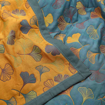 GinkgoLuxe Reversible Cotton Quilt – Elegant Eco-Friendly Comfort