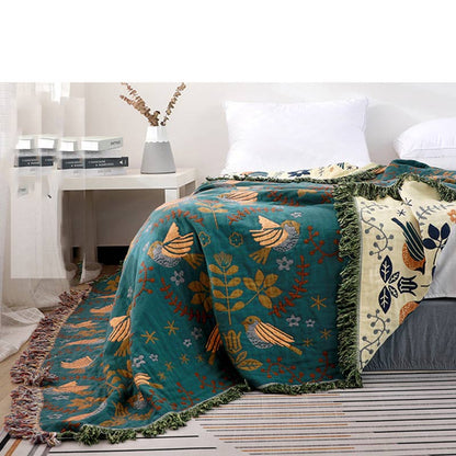 BohoNest Reversible Cotton Blanket – Soft, Decorative Comfort for Any Space