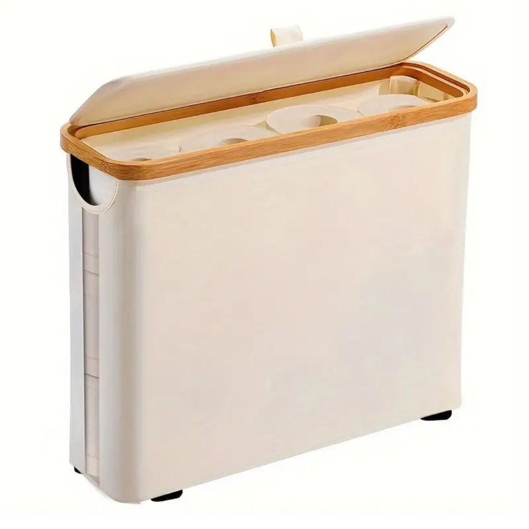 BambooEase Bathroom Roll Holder – Stylish & Organized Storage