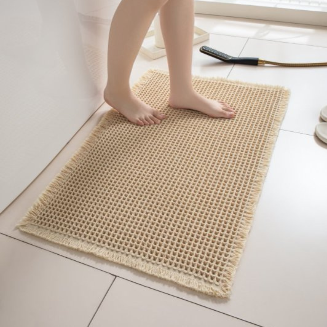 WaffleLux Textured Bath Mat – Quick-Dry, Non-Slip Comfort