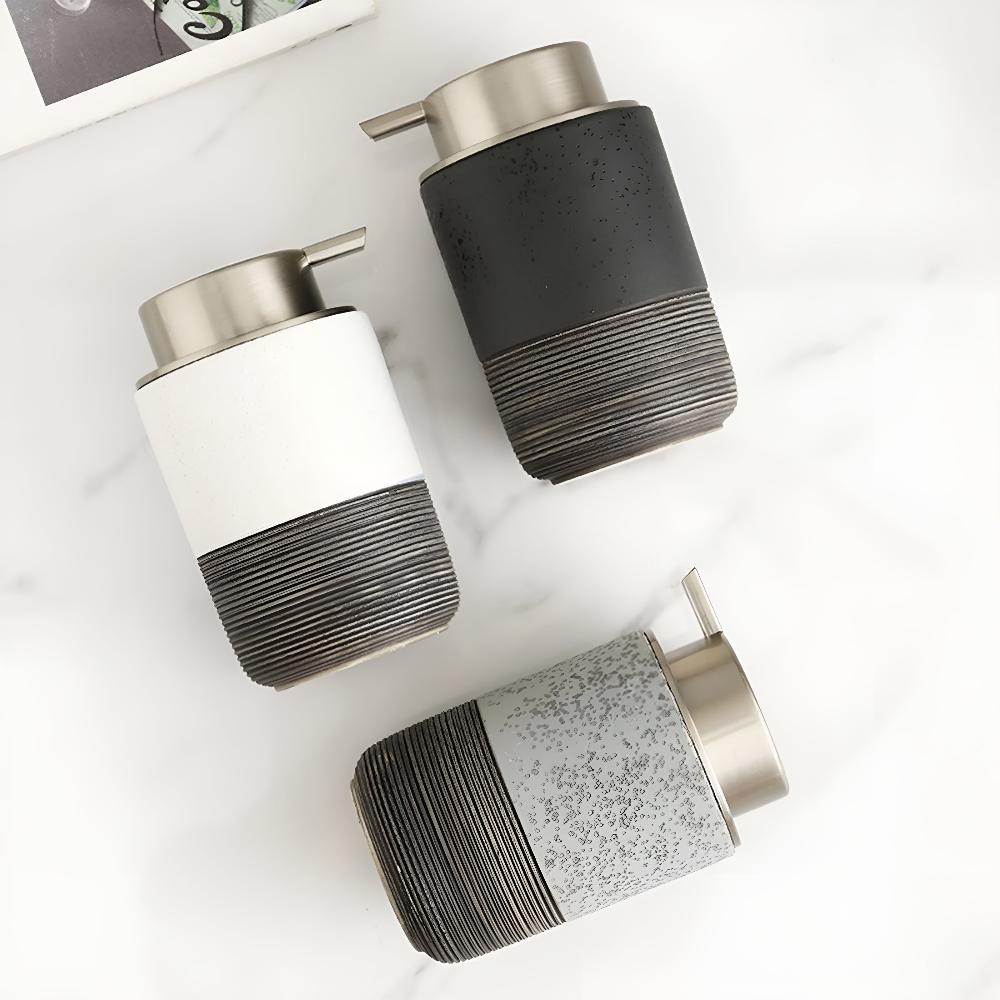 CeramiLux Minimalist Ceramic Soap Dispenser for Modern Bathrooms and Kitchens