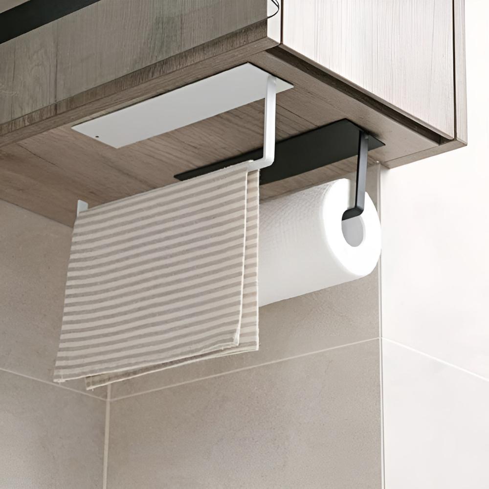 Sleek Mounted Paper Towel Holder – Adhesive & Multi-Purpose Organizer