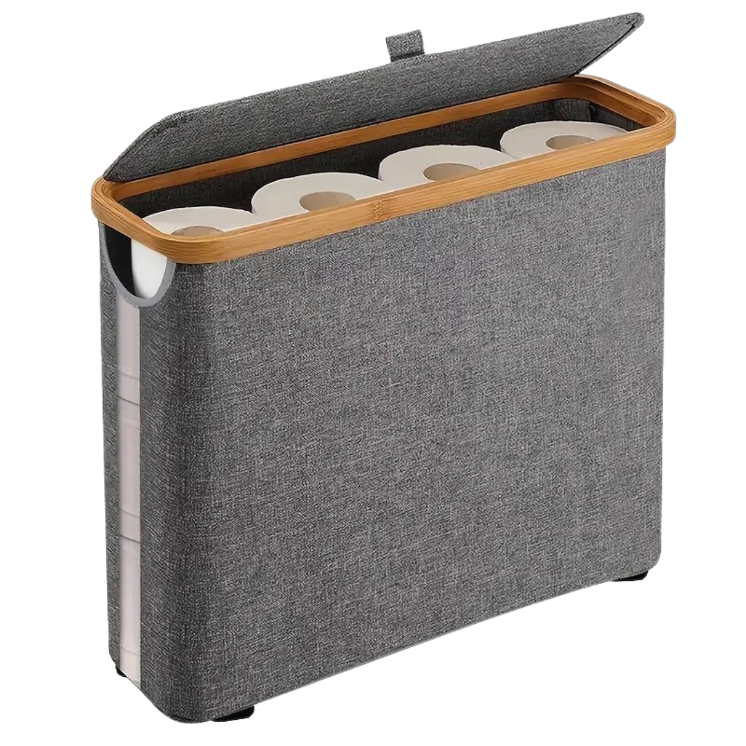 BambooEase Bathroom Roll Holder – Stylish & Organized Storage