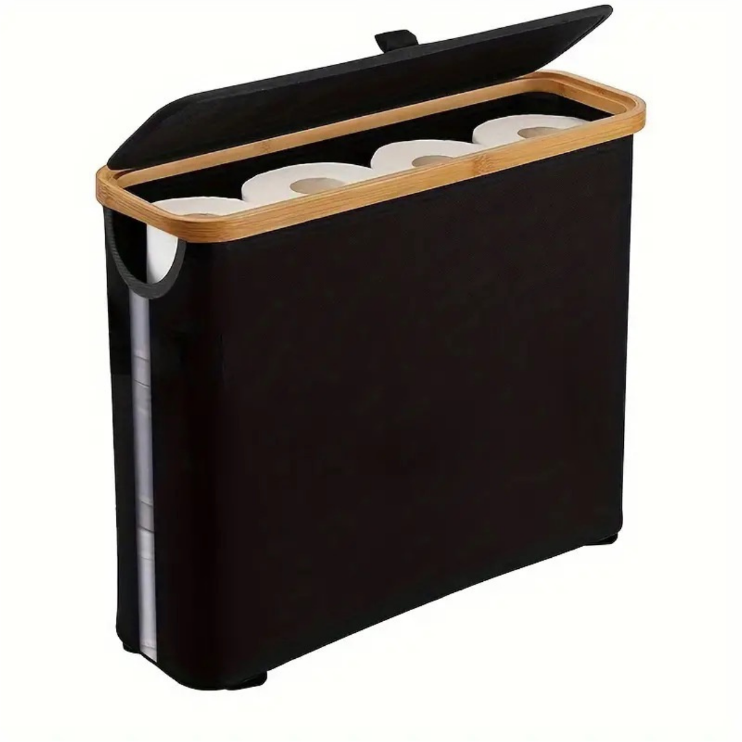 BambooEase Bathroom Roll Holder – Stylish & Organized Storage