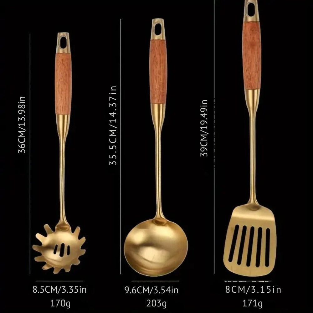 AuroraGold 6-Piece Kitchen Utensil Set – Stylish & Durable