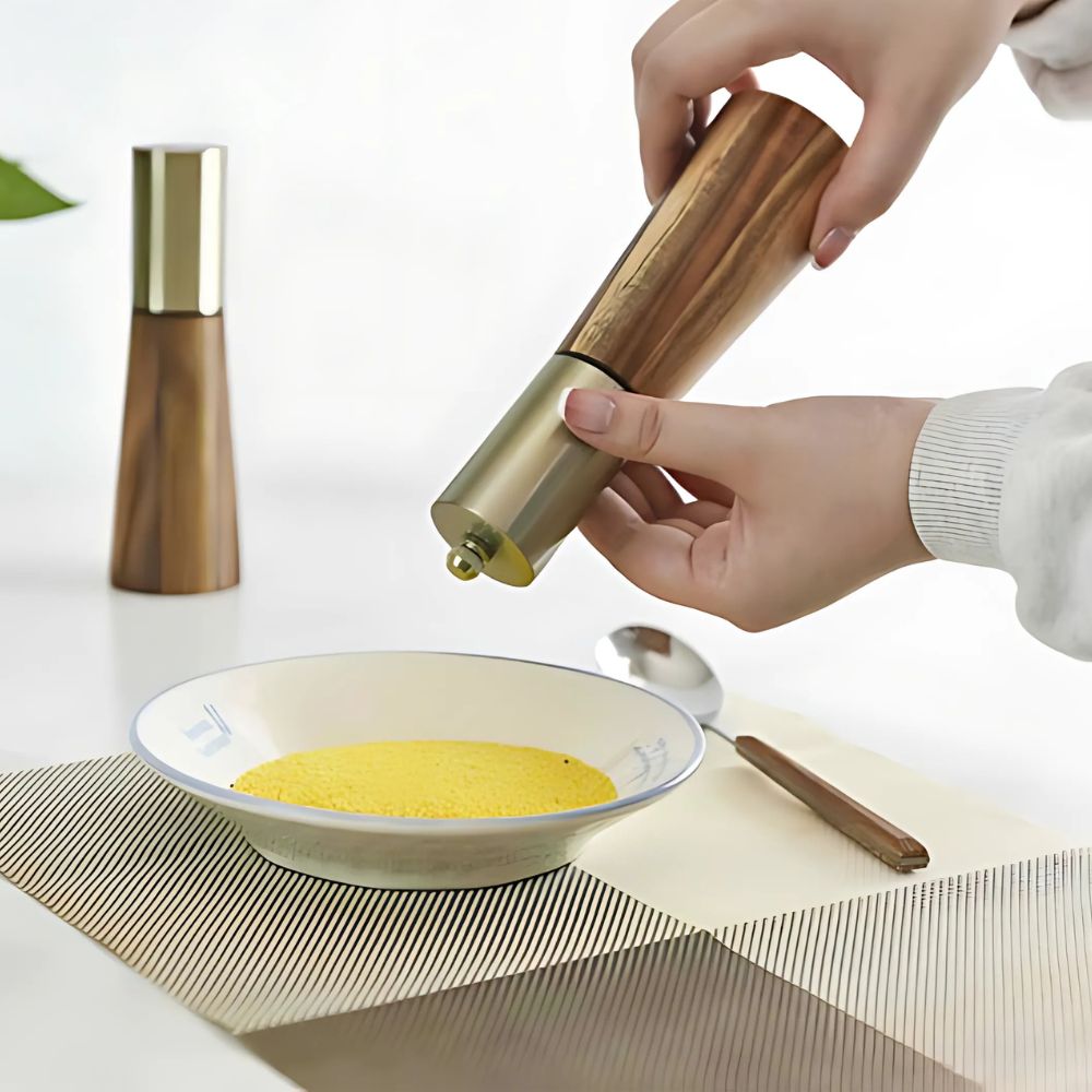 Aromawood Premium Wooden Spice Grinder Set for Fresh Flavours