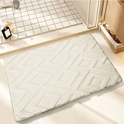 LuxeDiamond Jacquard Bath Mat – Plush, Absorbent & Non-Slip