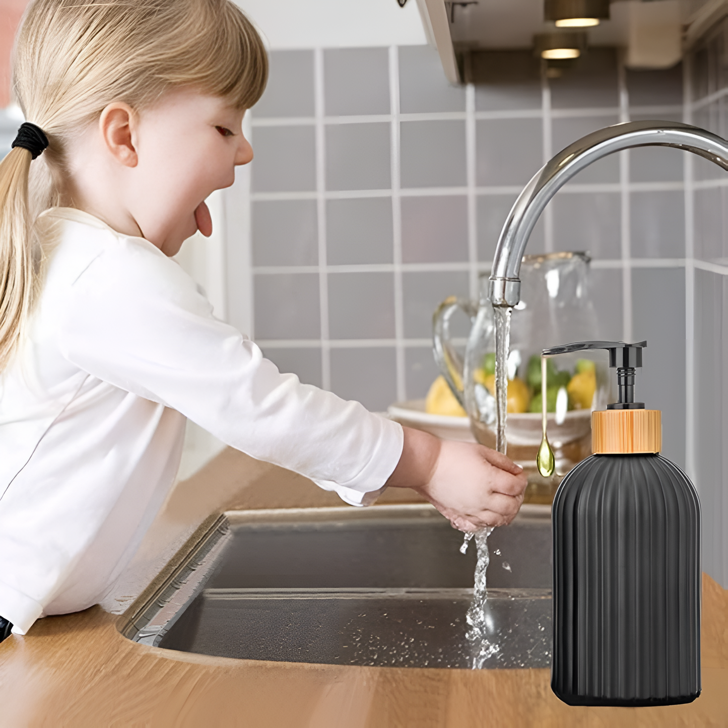 BambooZen Minimalist Pump Soap Dispenser for Kitchen and Bath