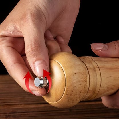 HerbaCraft Oak Spice Grinder – Adjustable & Handcrafted