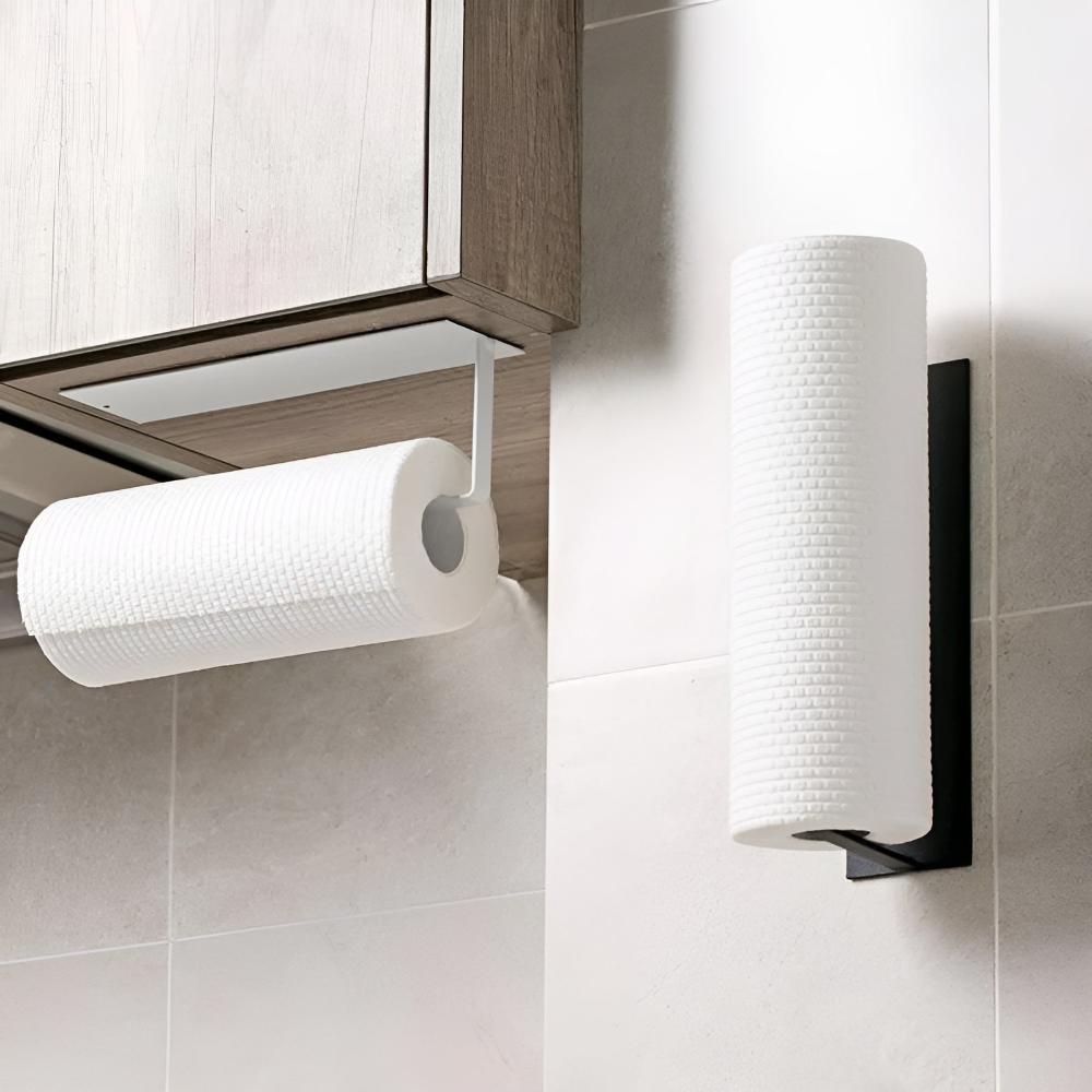 Sleek Mounted Paper Towel Holder – Adhesive & Multi-Purpose Organizer