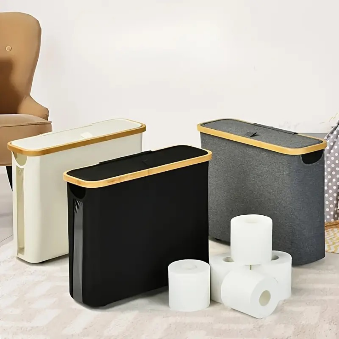 BambooEase Bathroom Roll Holder – Stylish & Organized Storage