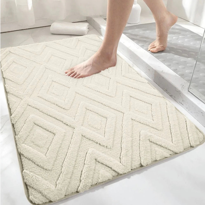 LuxeDiamond Jacquard Bath Mat – Plush, Absorbent & Non-Slip