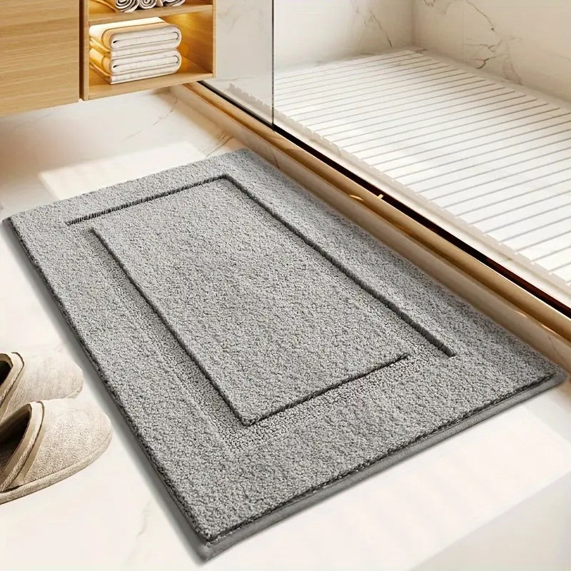 Timeless Comfort Classic Border Bath Mat – Absorbent, Non-Slip, Elegant