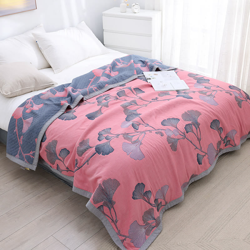 LeafLuxe Reversible Cotton Gauze Quilt – Soft, Eco-Friendly Comfort