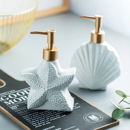 Coastline Elegance Ceramic Soap Dispenser