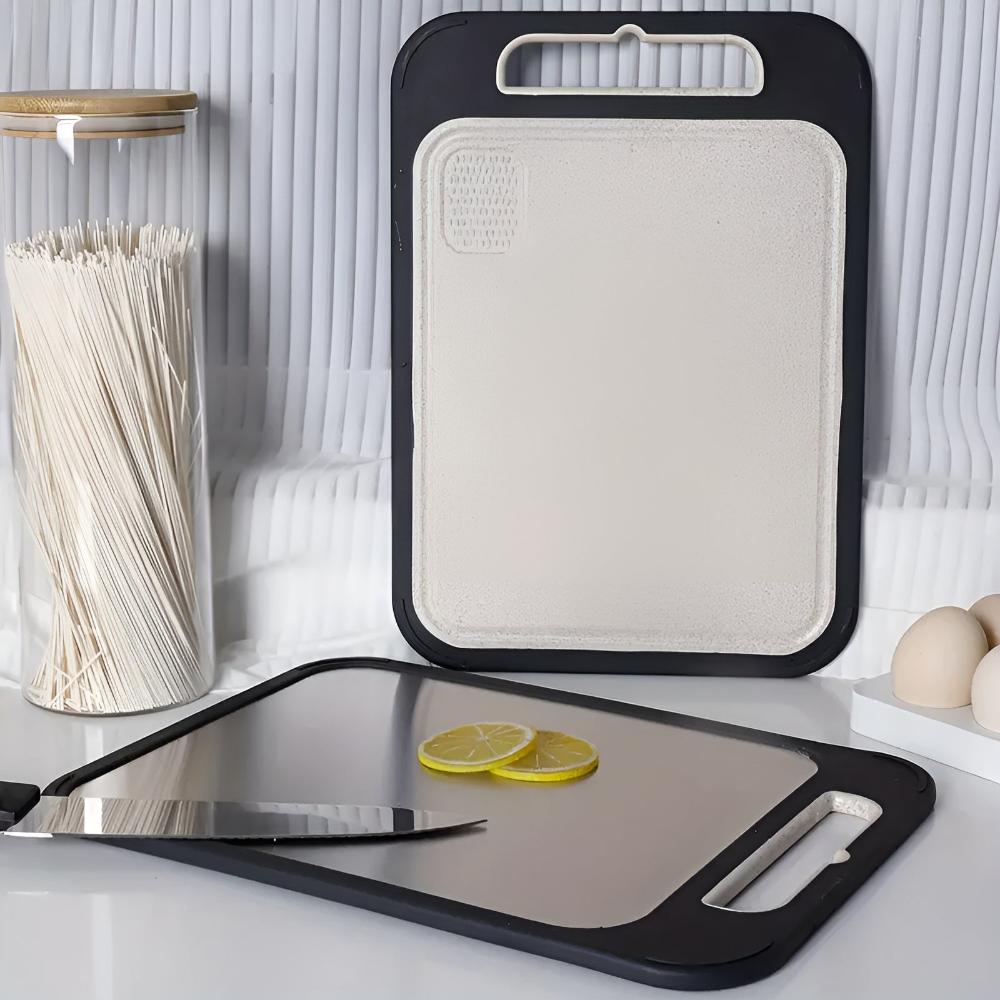 ChefGuard Reversible Stainless Steel Cutting Board for Hygienic Food Prep
