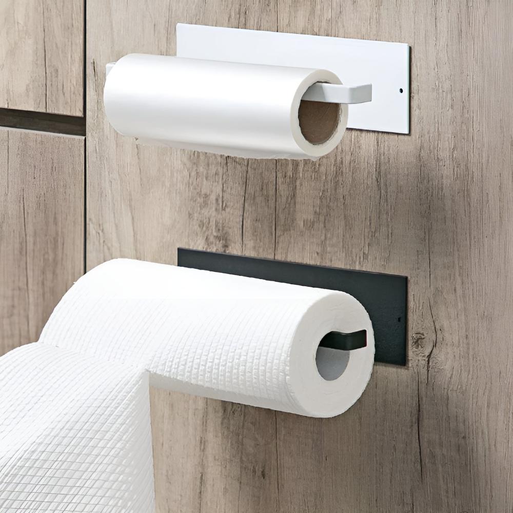 Sleek Mounted Paper Towel Holder – Adhesive & Multi-Purpose Organizer