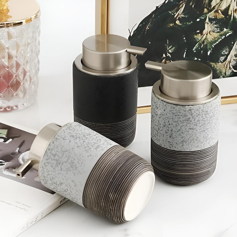 CeramiLux Minimalist Ceramic Soap Dispenser for Modern Bathrooms and Kitchens