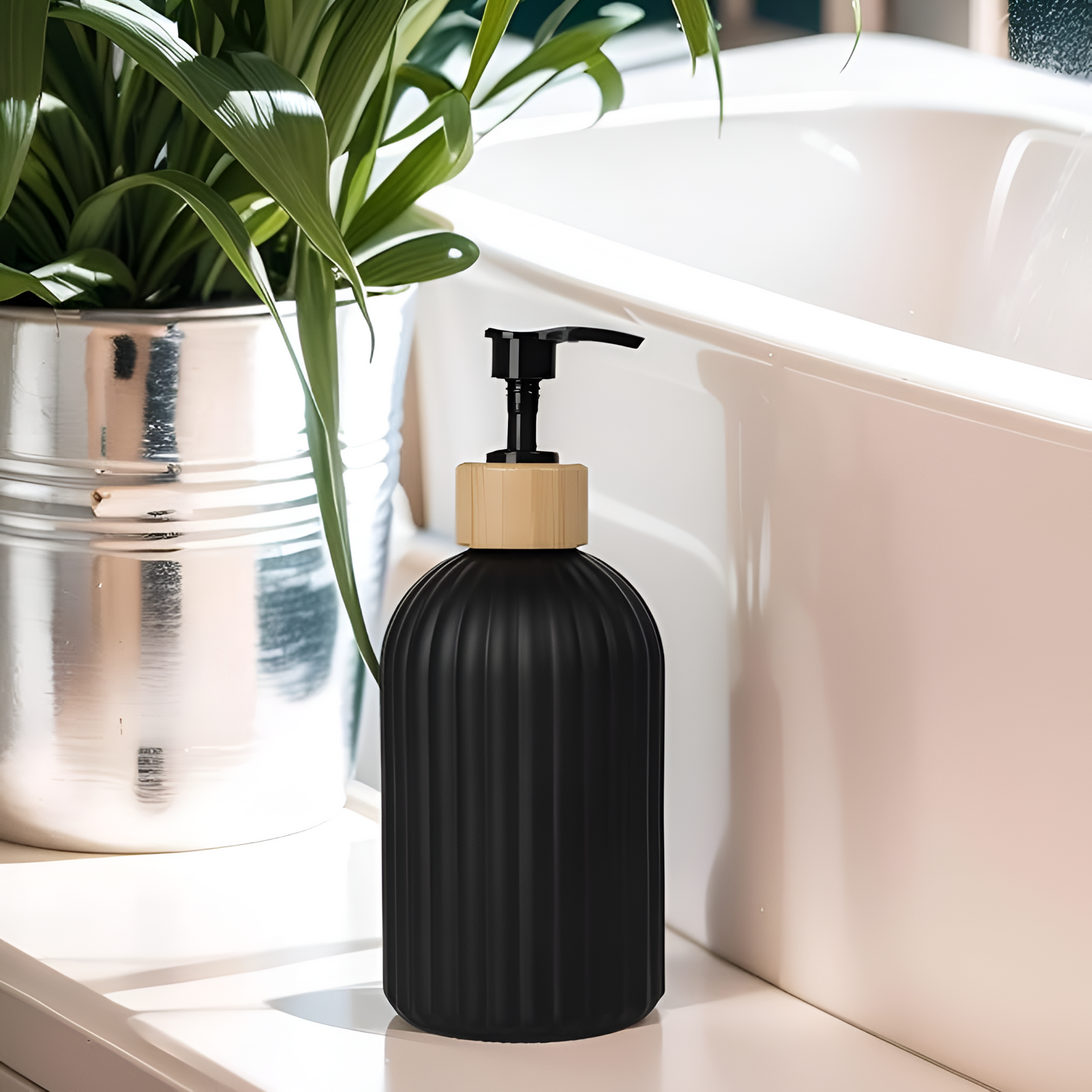 BambooZen Minimalist Pump Soap Dispenser for Kitchen and Bath