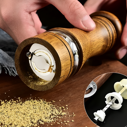 HerbaCraft Oak Spice Grinder – Adjustable & Handcrafted