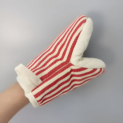 FlameGuard Striped Heat-Resistant Kitchen Mitts for Safe Cooking