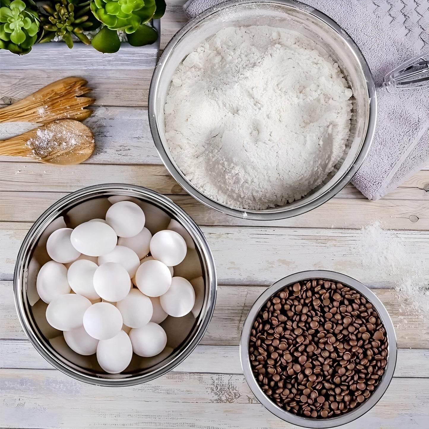 ChefPro Trio Stainless Steel Mixing Bowls for Effortless Prep