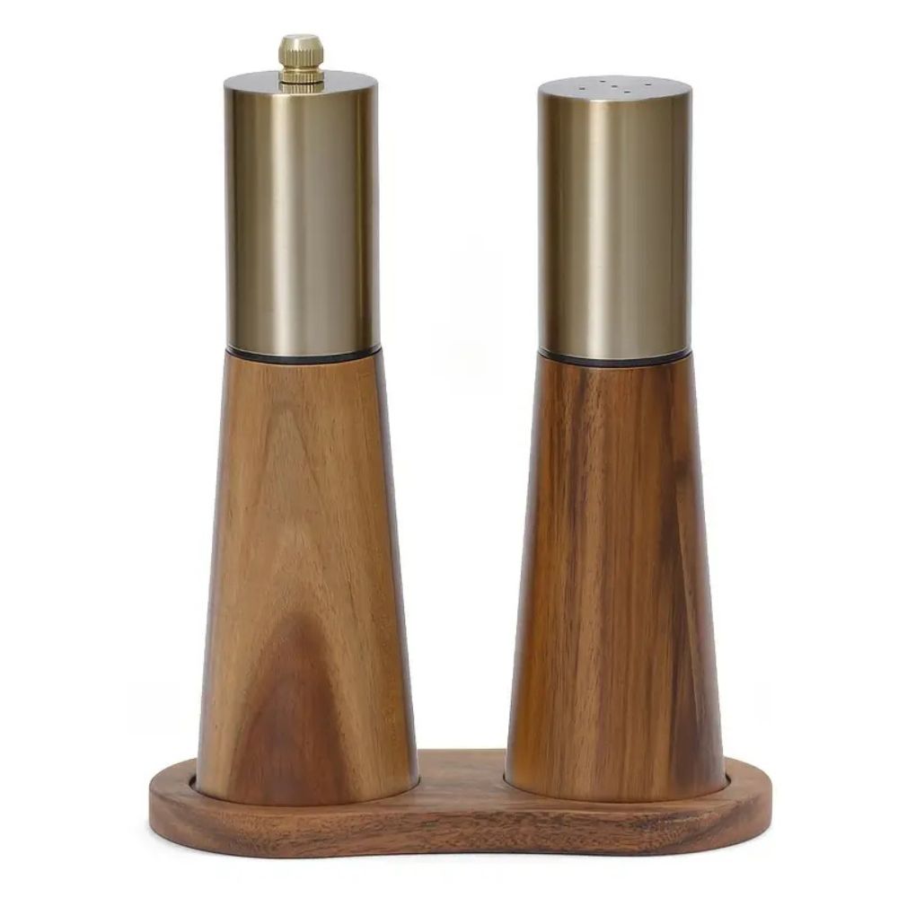 Aromawood Premium Wooden Spice Grinder Set for Fresh Flavours