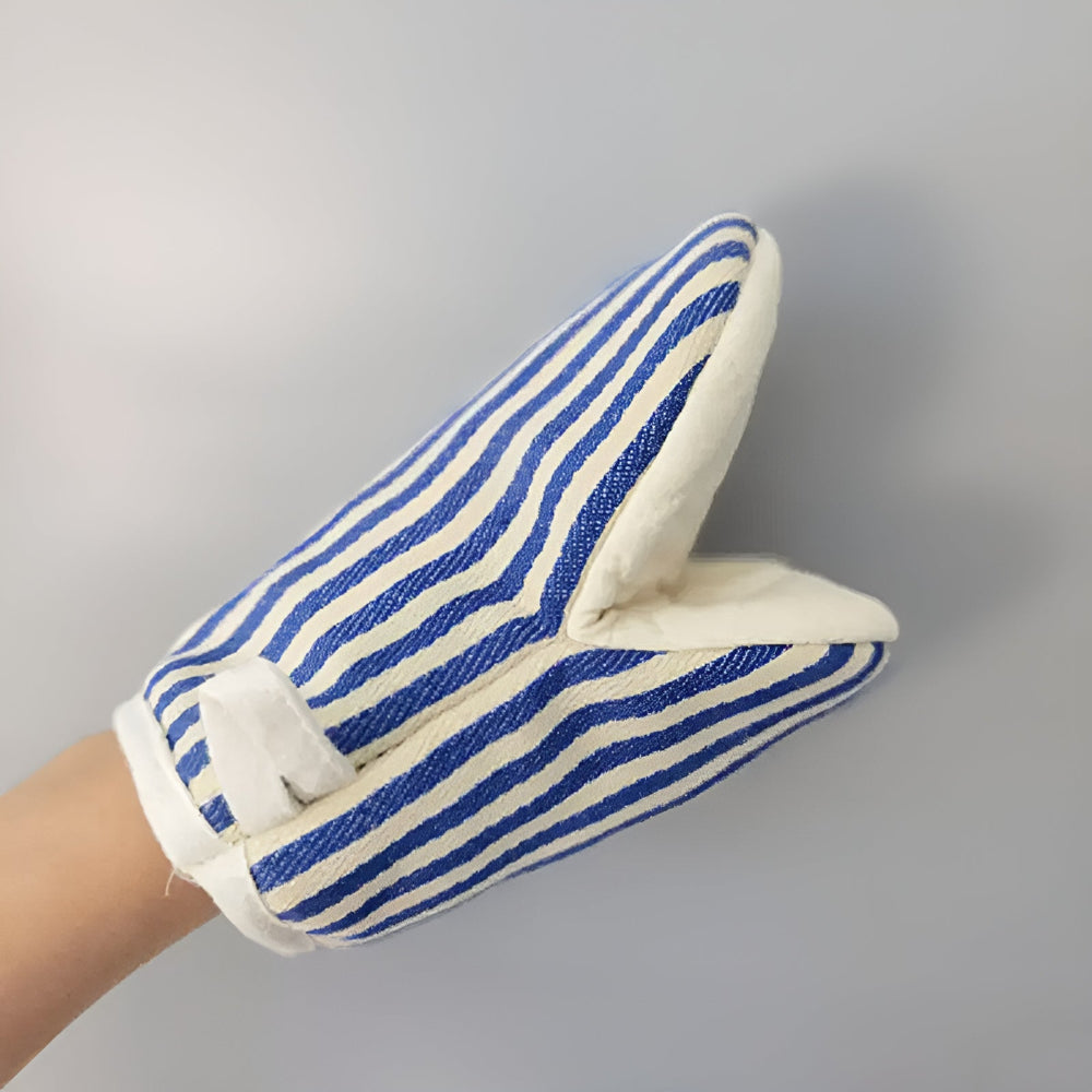 FlameGuard Striped Heat-Resistant Kitchen Mitts for Safe Cooking