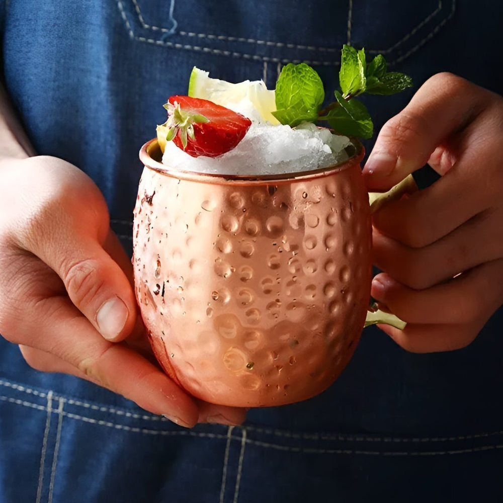 Elegance Hammered Copper Mug – 350ml Cocktail & Beverage Cup