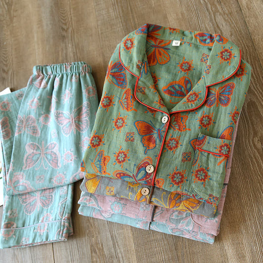 ButterflyWhisper Cotton Loungewear Set – Soft, Lightweight Indoor Comfort