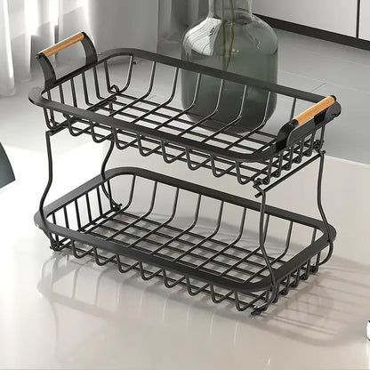 HarvestStack Two-Tier Fruit & Vegetable Organizer – Modern Kitchen Storage
