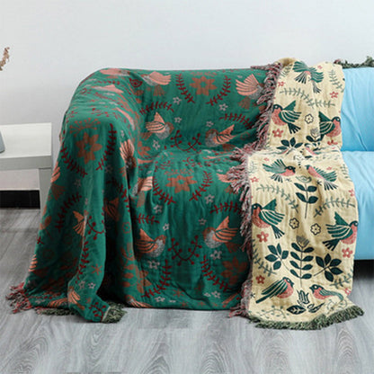 BohoNest Reversible Cotton Blanket – Soft, Decorative Comfort for Any Space