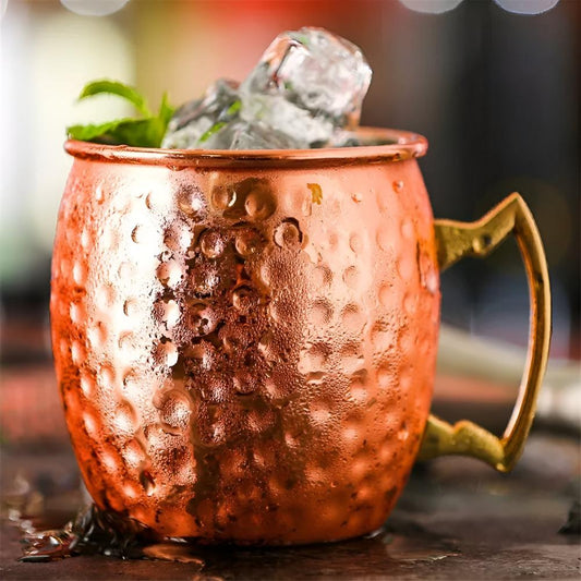 Elegance Hammered Copper Mug – 350ml Cocktail & Beverage Cup