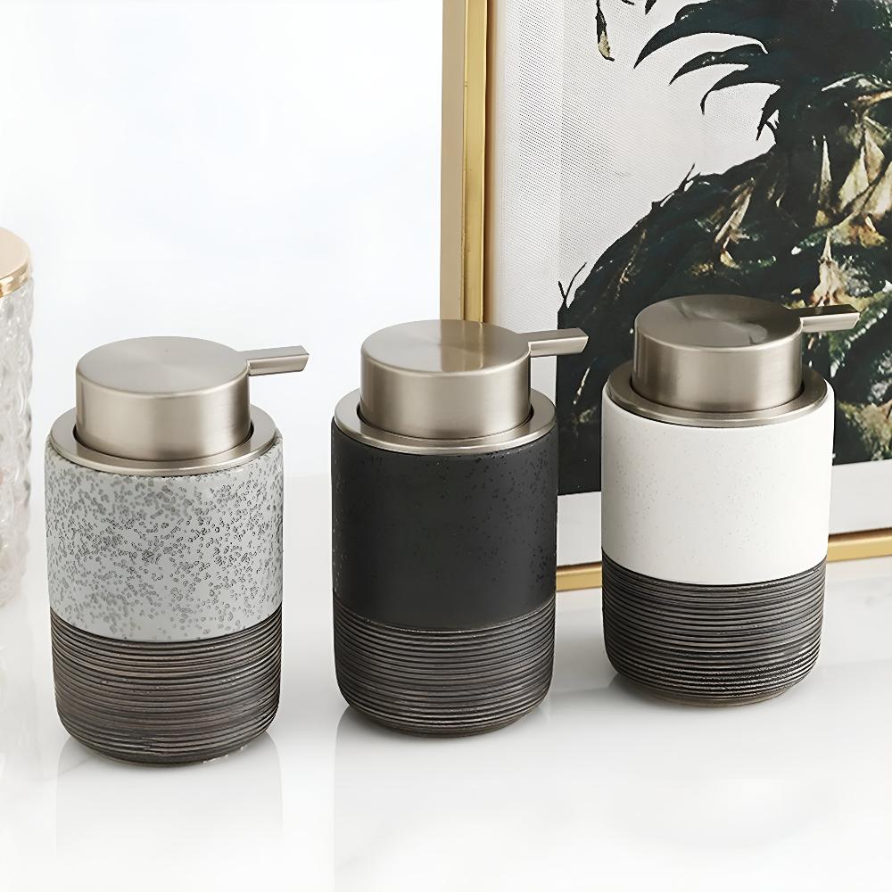 CeramiLux Minimalist Ceramic Soap Dispenser for Modern Bathrooms and Kitchens