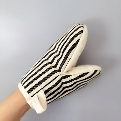 FlameGuard Striped Heat-Resistant Kitchen Mitts for Safe Cooking