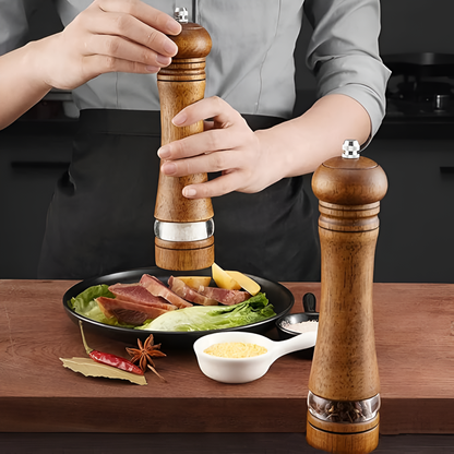 HerbaCraft Oak Spice Grinder – Adjustable & Handcrafted